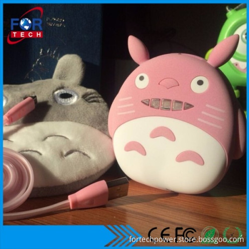 Totoro mini cute power banks, custom power bank 3000mah for kids 2017 promotion